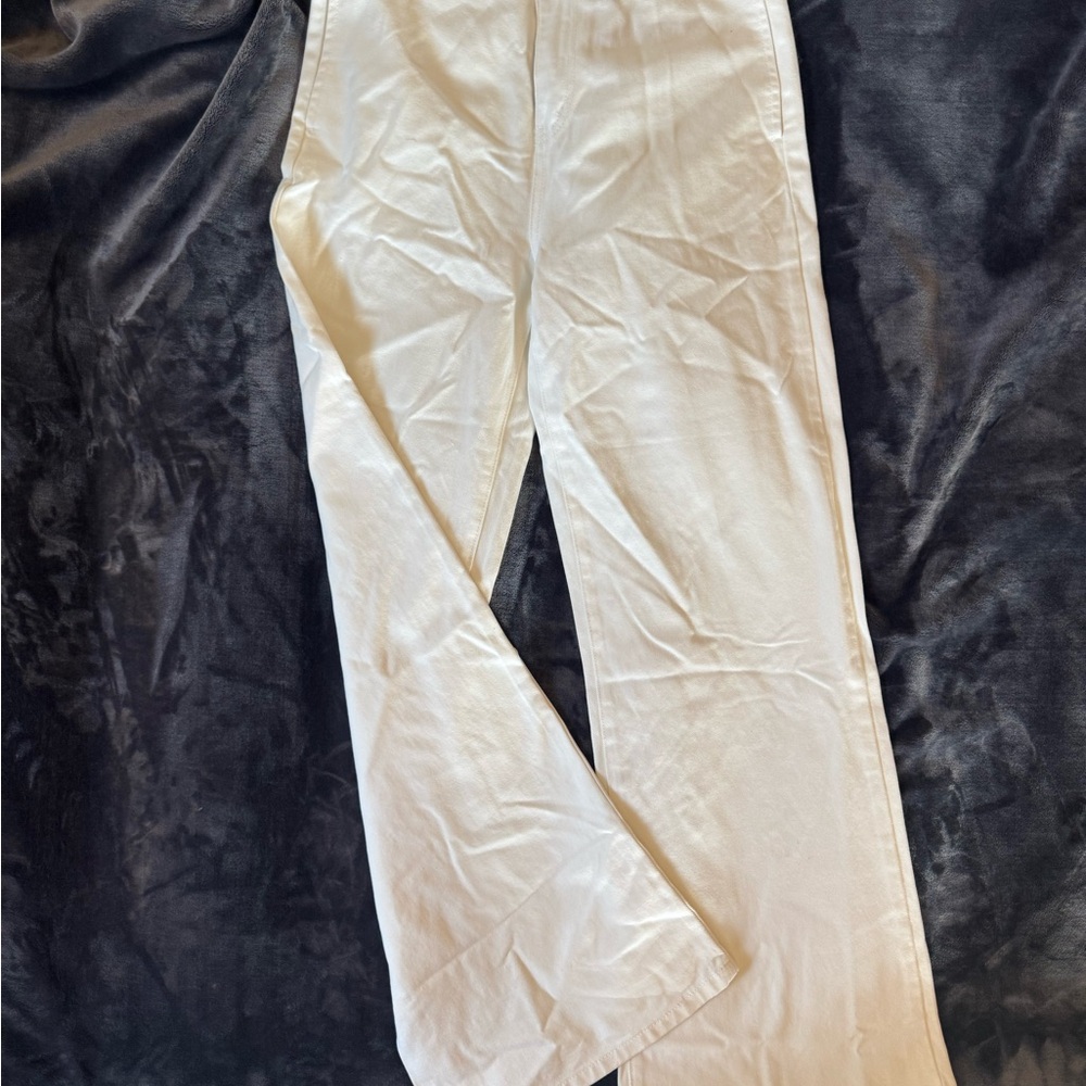 Cream Wide-Leg Pants